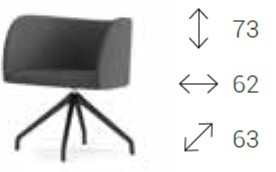 Round Poltroncina girevole base nylon antracite piramidale 4 gambe rivestimento tessuto ONE class 1 IM