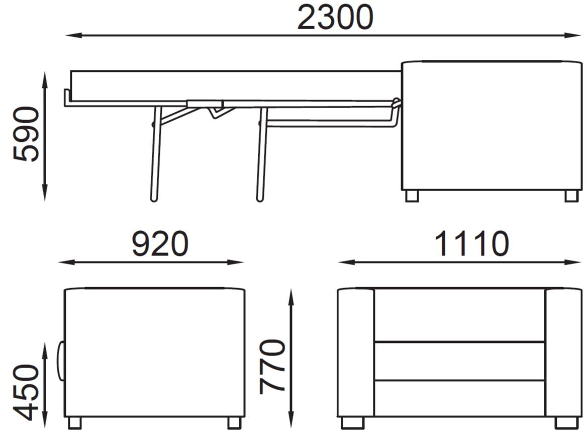 misure divano letto swing 1 posto