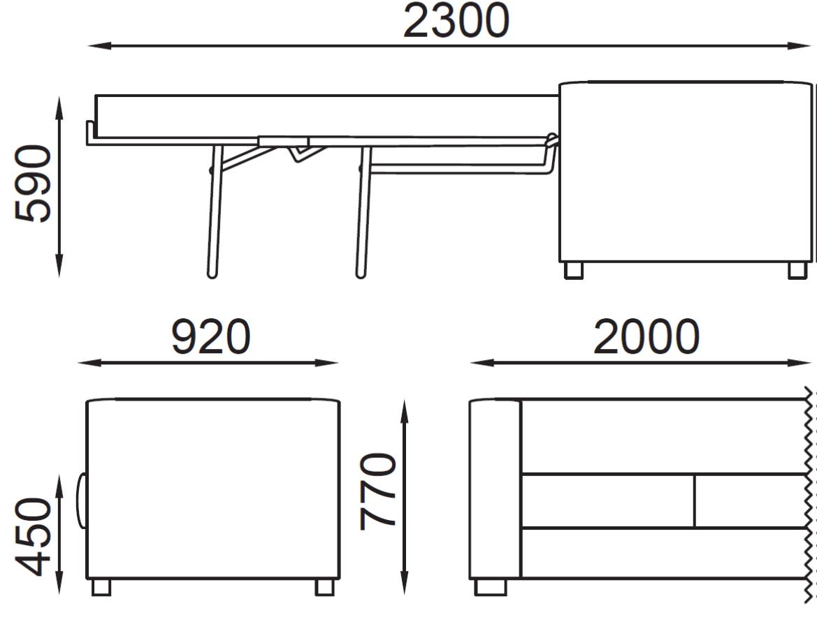 misure divano letto 3 posti