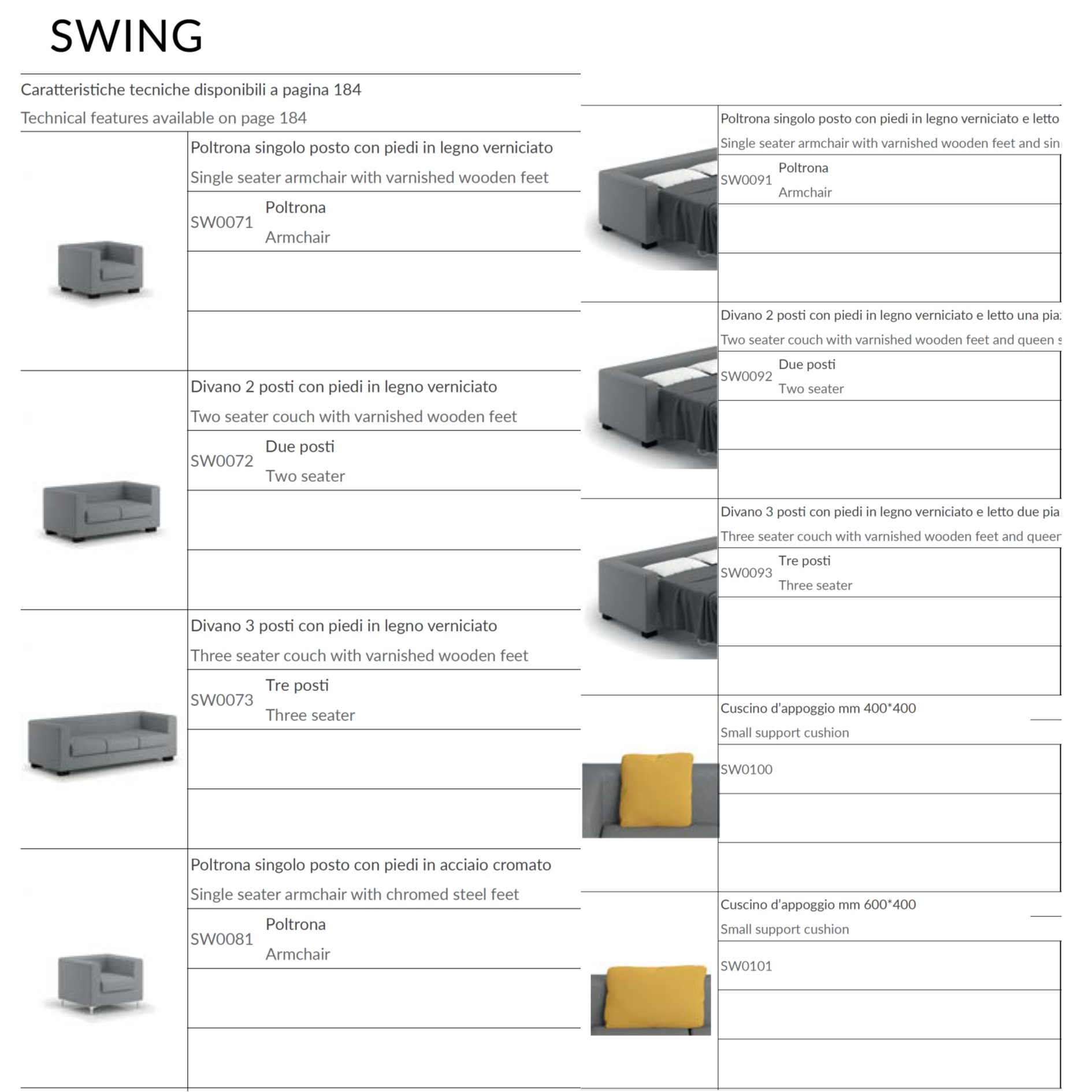 CATOLOGO DIVANI SWING SEIPO