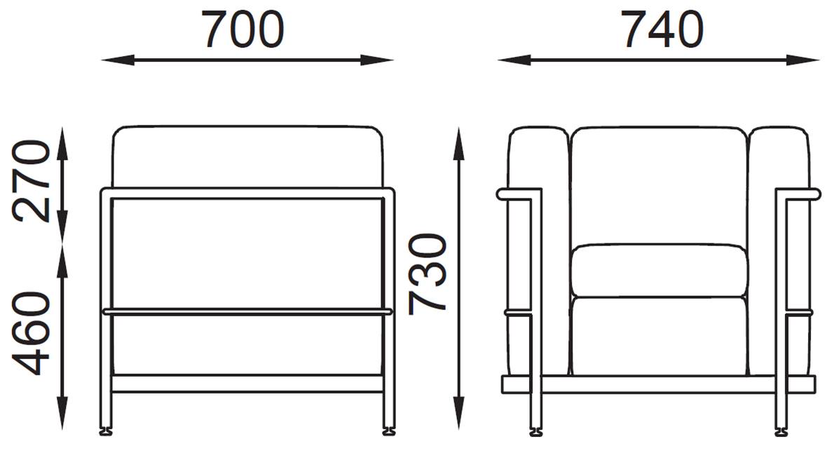 misure della poltrona TENDER TN01