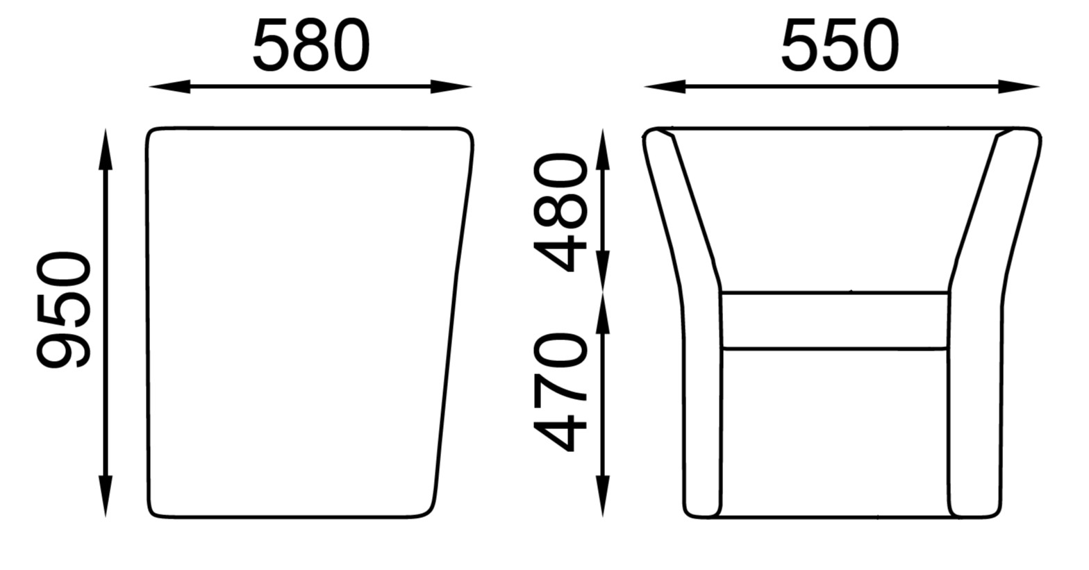misure seduta WELL SOFA Seipo