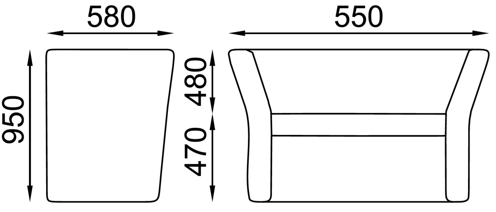 misure seduta WELL SOFA Seipo